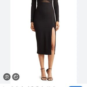 Celia Illusion Mesh Ruched Midi Dress